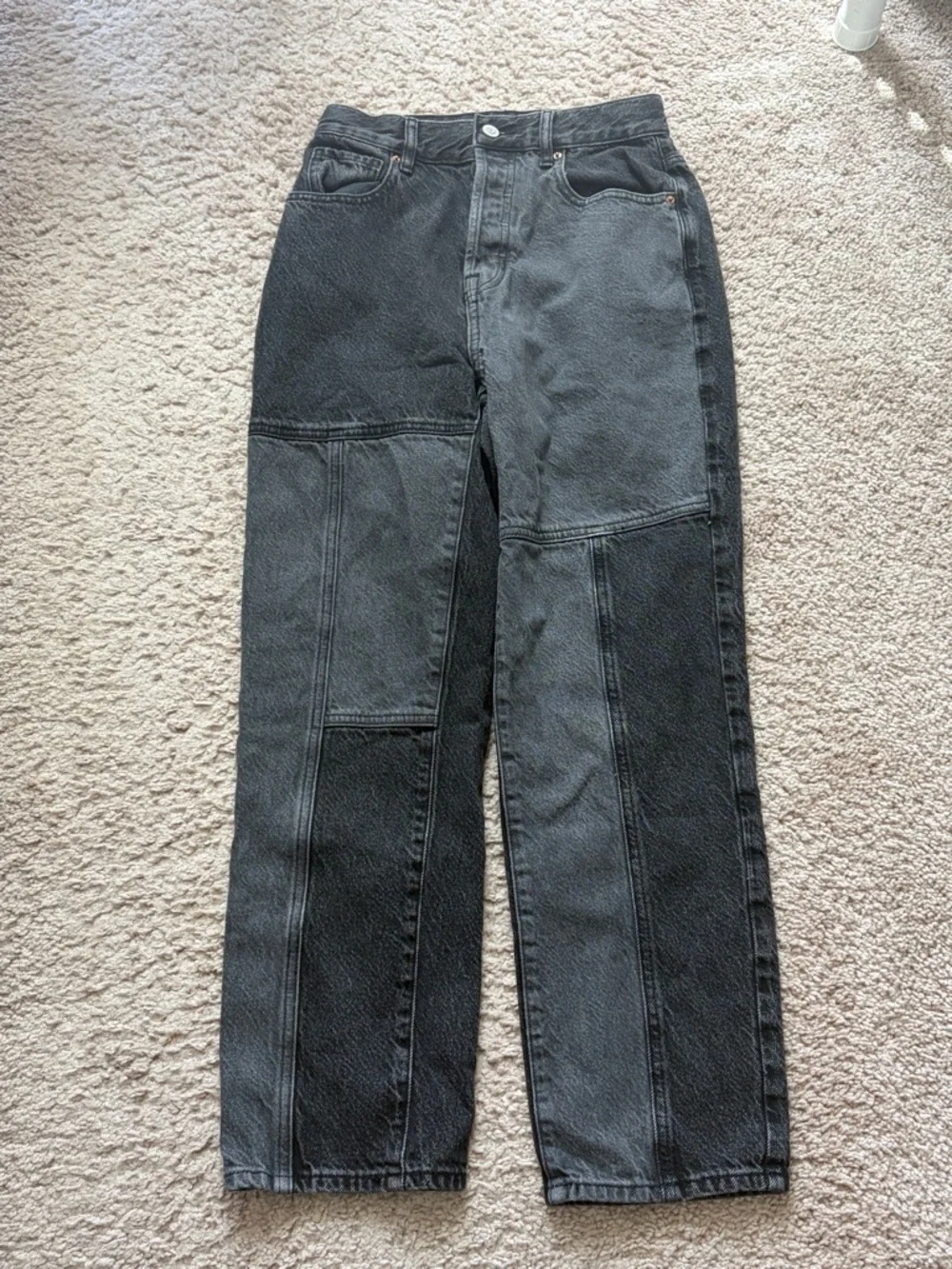 PacSun Black Patchwork Denim Jeans - Picture 1 of 7